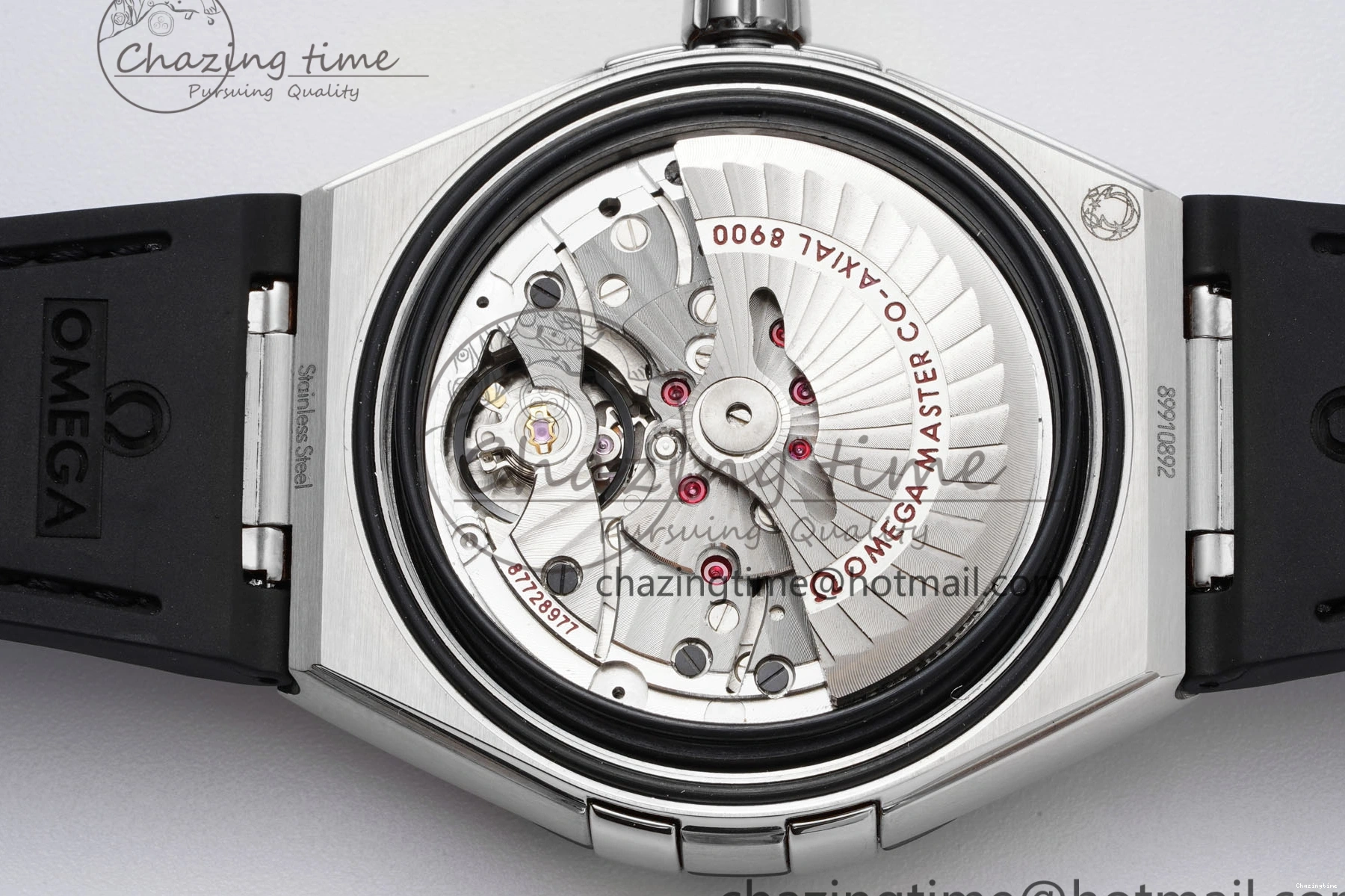 0403 GoAnywhere Constellation Black Ceramic SS 8F 1:1 Best Edition White Textured Dial on Black Gummy Strap A 7803